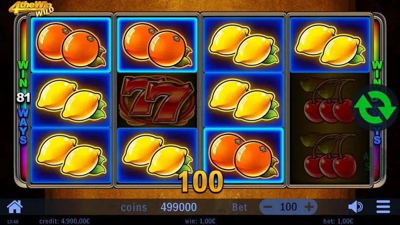 Four the Win Wild slot screenshot 