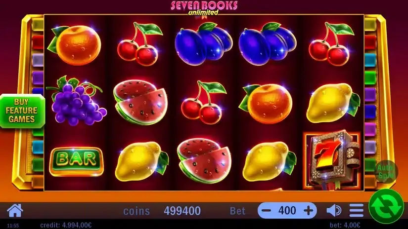 Seven Books Unlimited slot screenshot 