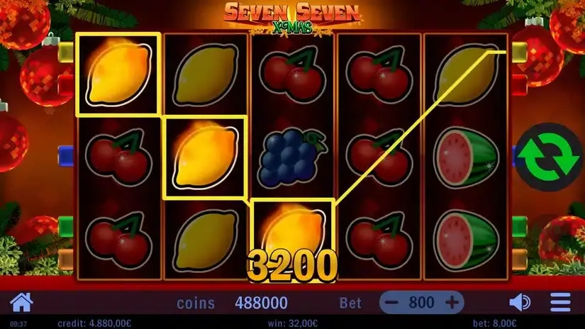 Seven Seven Xmas slot screenshot 3