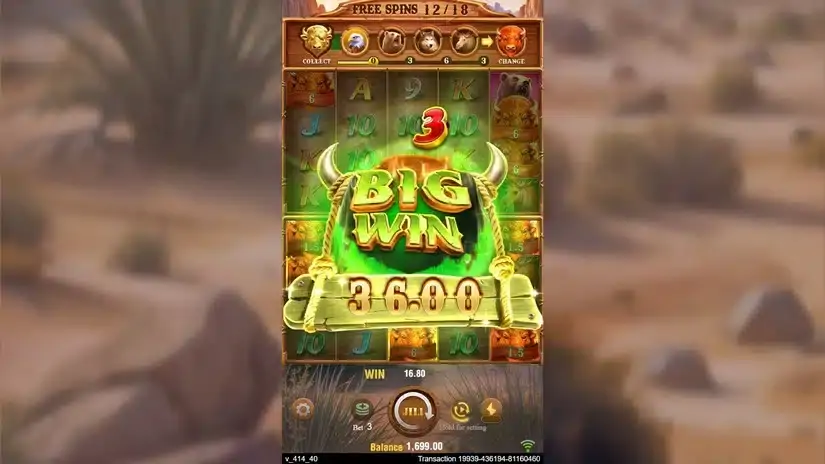 3 Charge Buffalo slot screenshot 