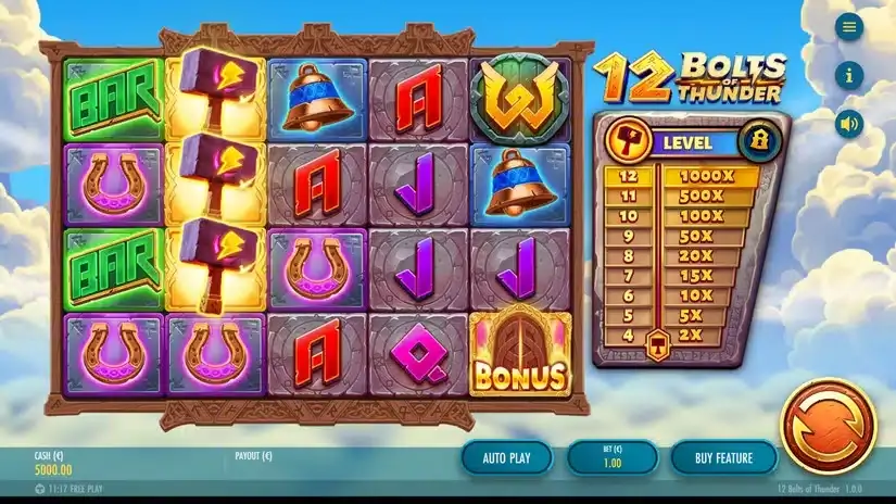 12 Bolts of Thunder slot screenshot 