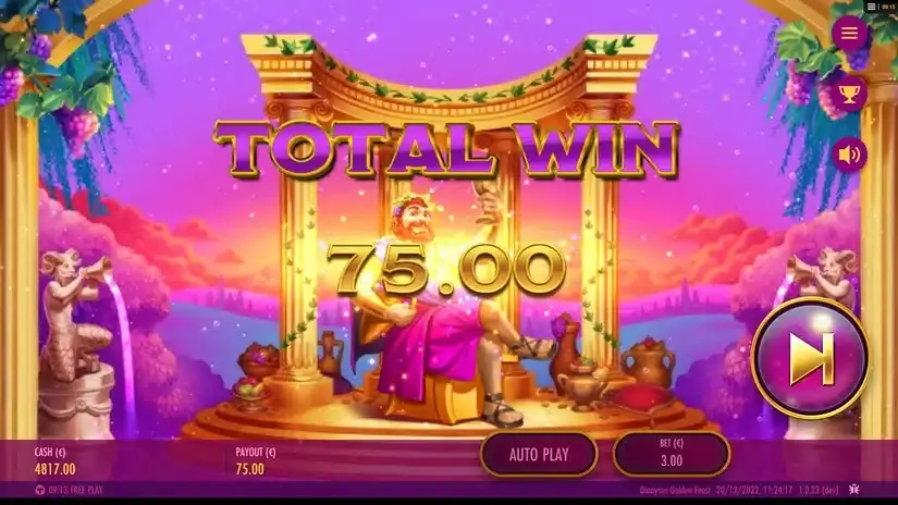 Dionysus Golden Feast slot screenshot 