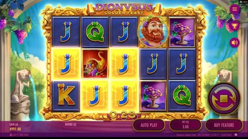 Dionysus Golden Feast slot screenshot 2