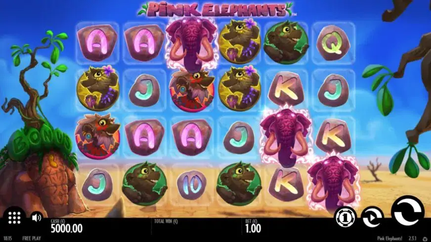 Pink Elephants slot screenshot 