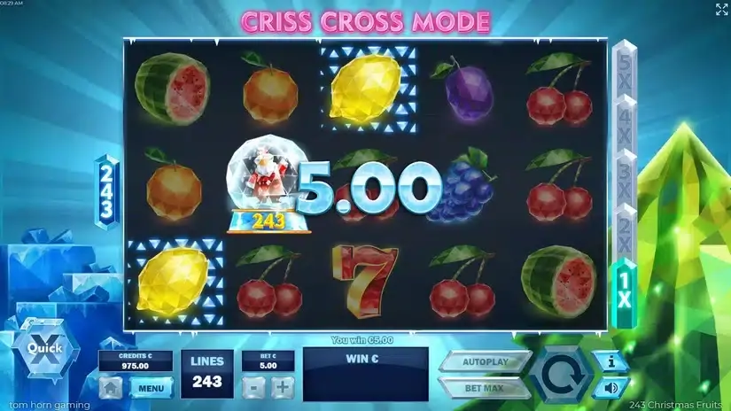 243 Christmas Fruits slot screenshot 2