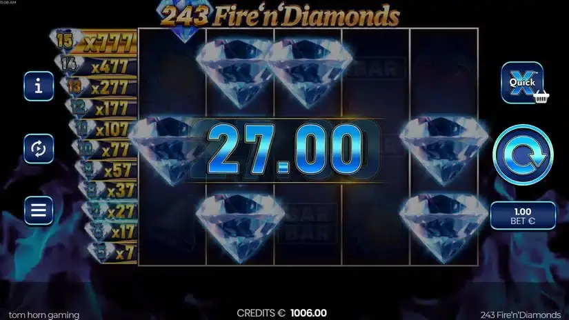 243 Fire’n’Diamonds slot screenshot 4