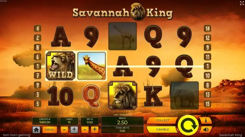 Savannah King slot screenshot 3