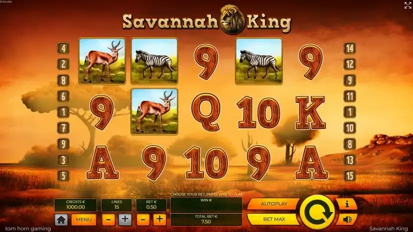 Savannah King slot screenshot 1