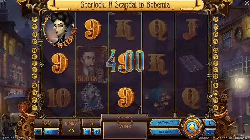 Sherlock, a Scandal of Bohemia slot screenshot 2