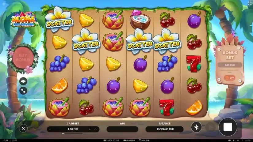 Aloha: Fruit Bonanza slot screenshot 2