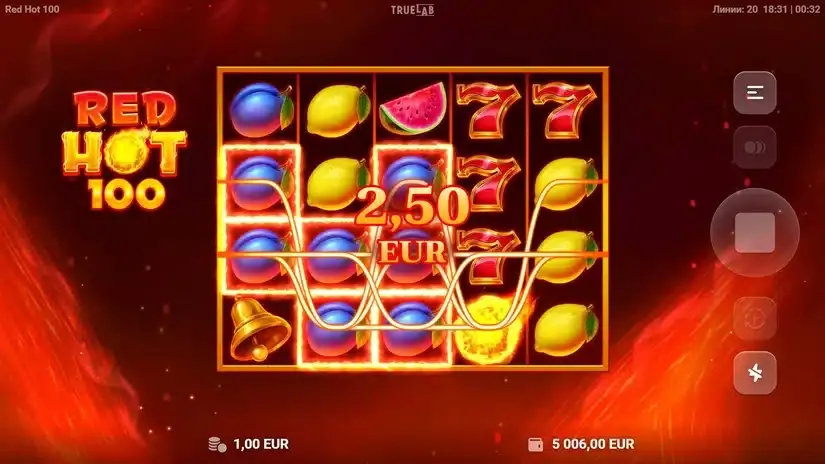 Red Hot 100 slot screenshot 3