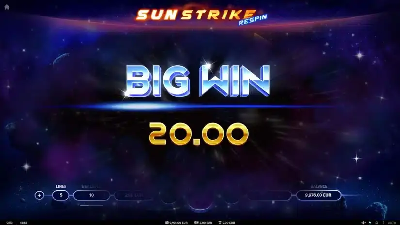 Sunstrike Respin slot screenshot 