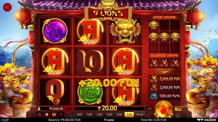 9 Lions slot screenshot 