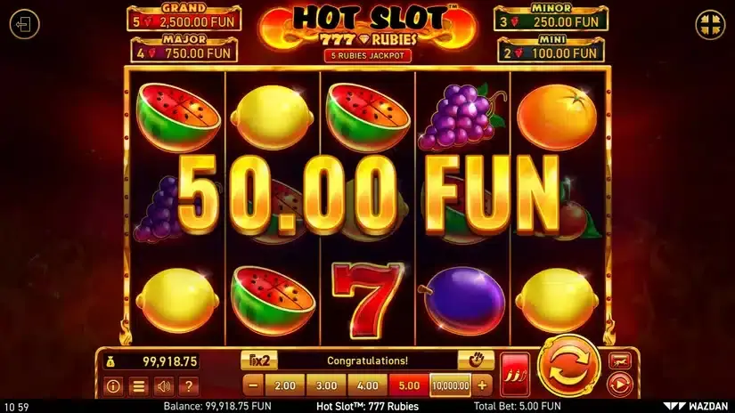 Hot Slot™: 777 Rubies slot screenshot 3