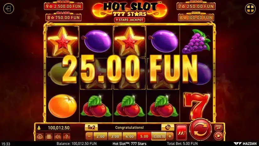 Hot Slot™: 777 Stars slot screenshot 2