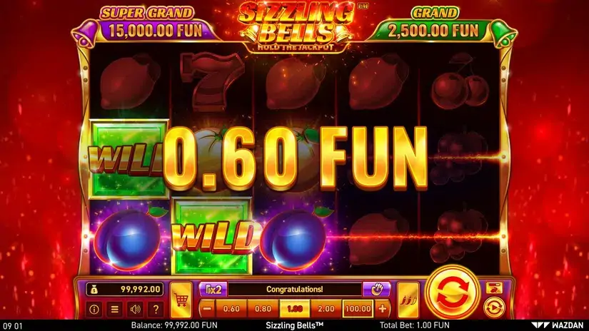 Sizzling Bells™ slot screenshot 2