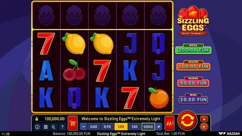 Sizzling Eggs™ Extremely Light slot screenshot 1