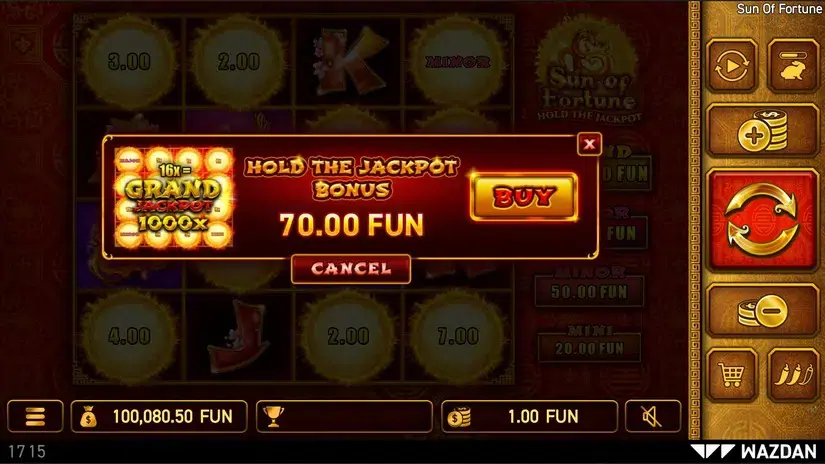 Sun of Fortune slot screenshot 