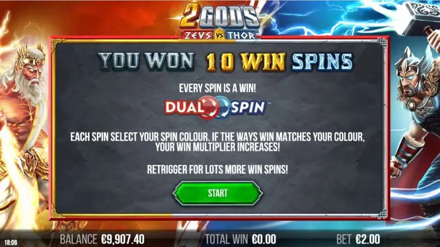 2 Gods Zeus vs Thor slot screenshot 3