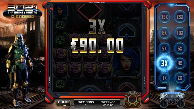 3021 The Bounty Hunter Gigablox slot screenshot 8