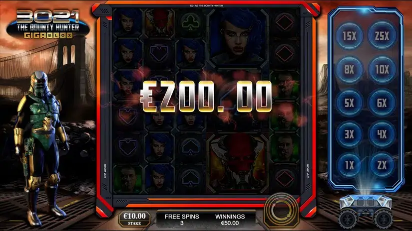 3021 The Bounty Hunter Gigablox slot screenshot 5