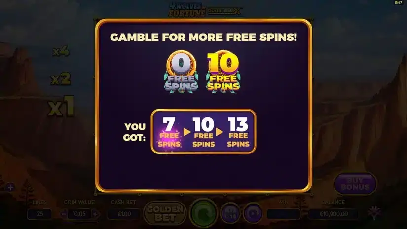 4 Wolves of Fortune DoubleMax slot screenshot 4