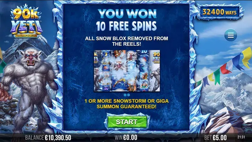 90K Yeti Gigablox slot screenshot 4