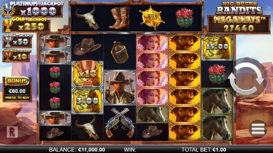 Big Bucks Bandits Megaways slot screenshot