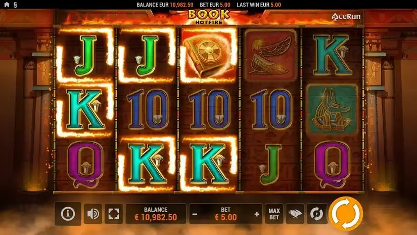 Book HOTFIRE slot screenshot 2