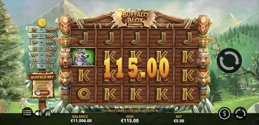Buffalo Blox Gigablox slot screenshot 3
