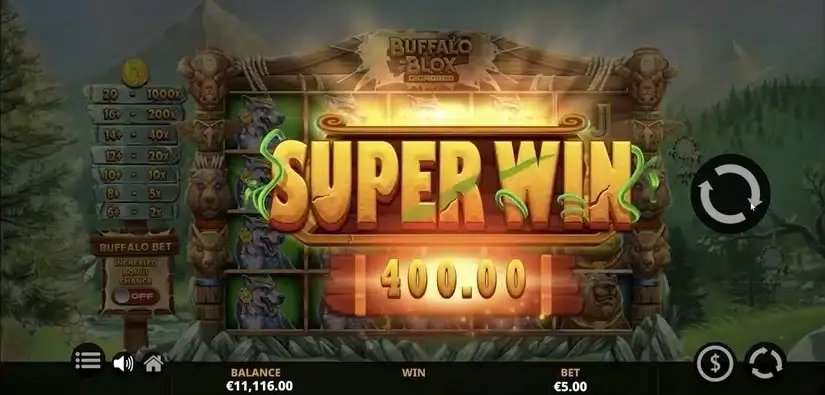 Buffalo Blox Gigablox slot screenshot 4