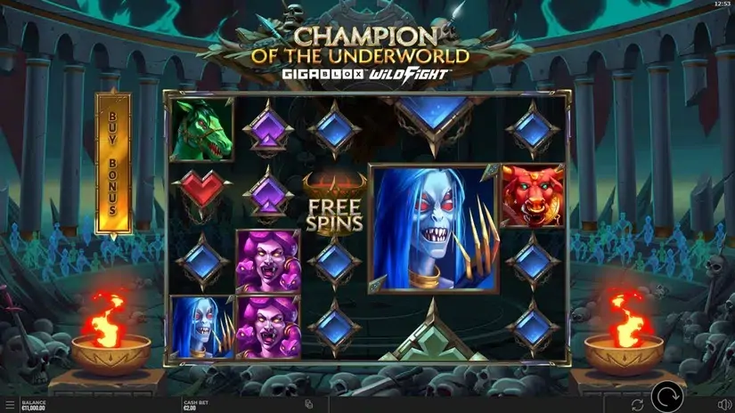 Champion of the Underworld slot screenshot 