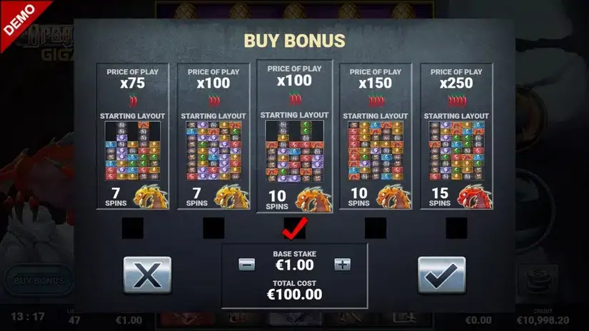 Dragon Lore Gigarise slot screenshot 3