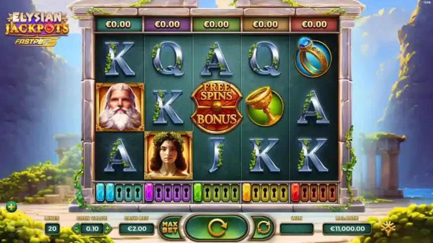 Elysian Jackpots slot screenshot 