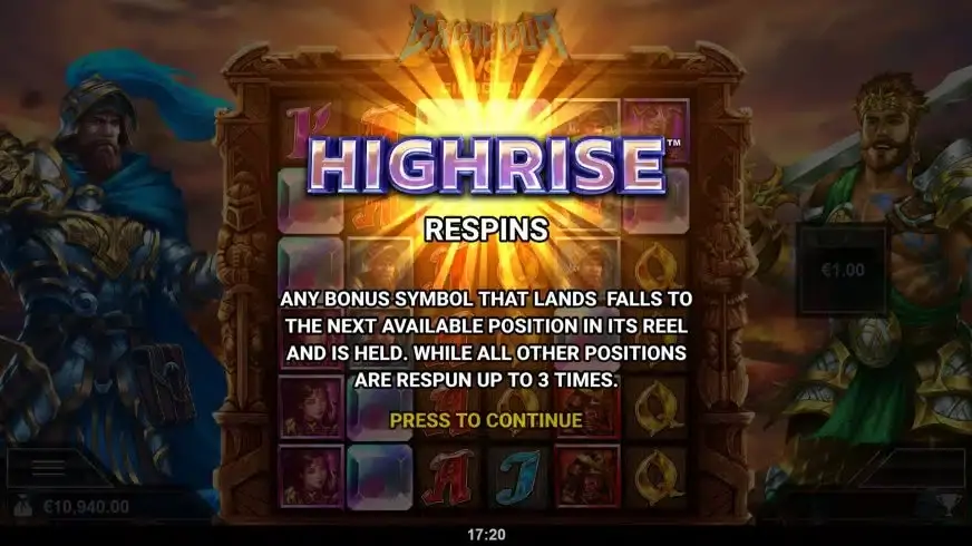 Excalibur VS Gigablox slot screenshot 3