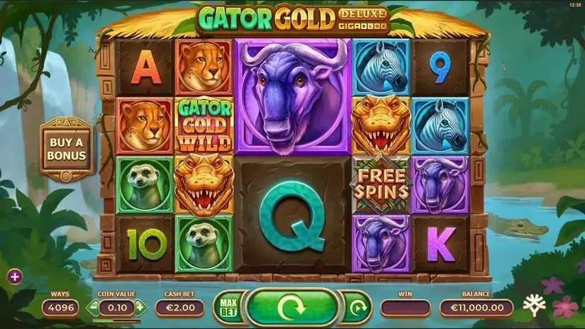 Gator Gold Deluxe Gigablox slot screenshot 