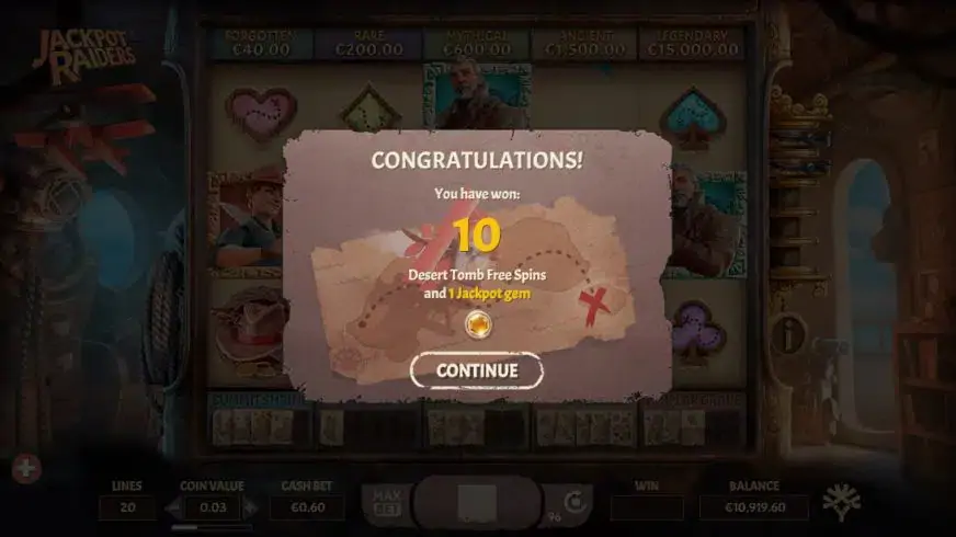 Jackpot Raiders slot screenshot 3