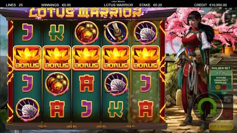 Lotus Warrior slot screenshot 2