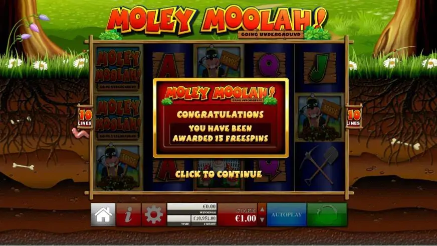 Moley Moolah slot screenshot 3
