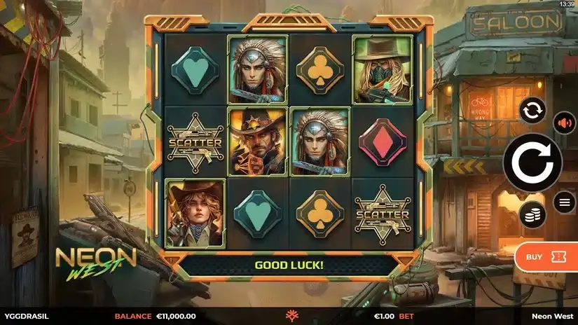 Neon West slot screenshot
