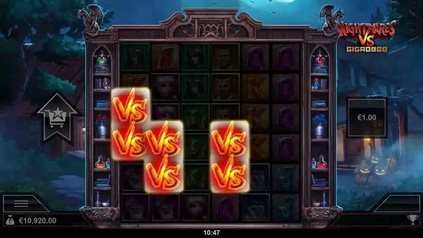 Nightmares VS GigaBlox slot screenshot 2