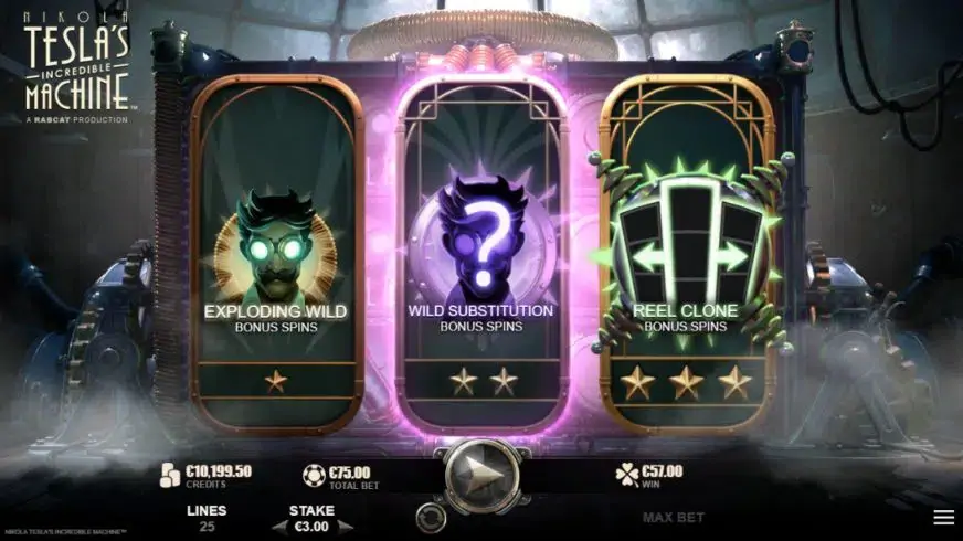 Nikola Tesla’s Incredible Machine slot screenshot 2