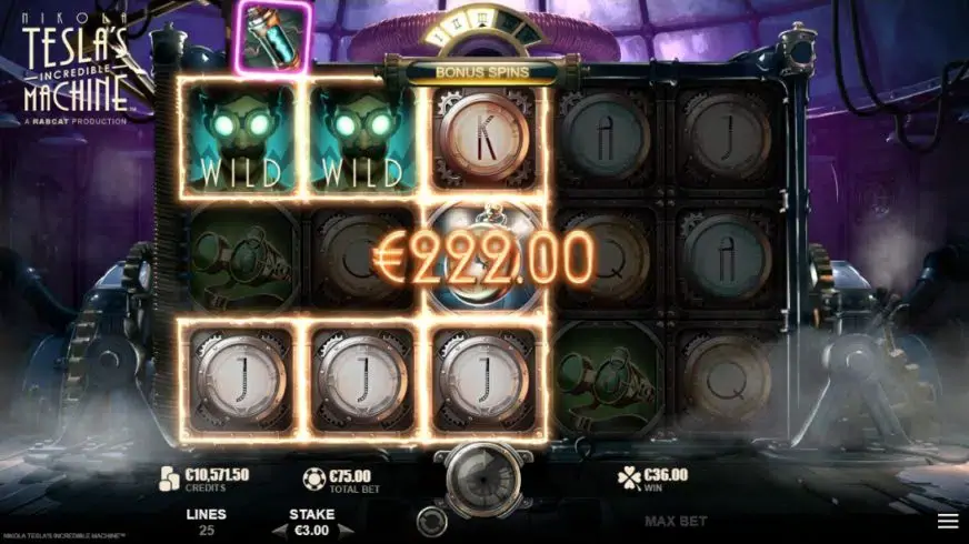 Nikola Tesla’s Incredible Machine slot screenshot 4