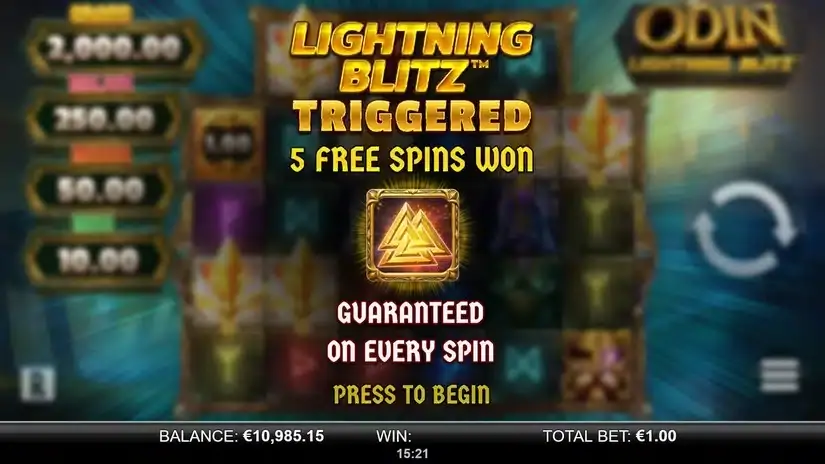 Odin Lightning Blitz slot screenshot 4