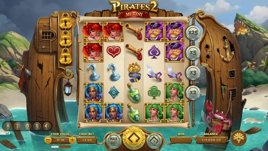 Pirates 2 Mutiny slot screenshot 