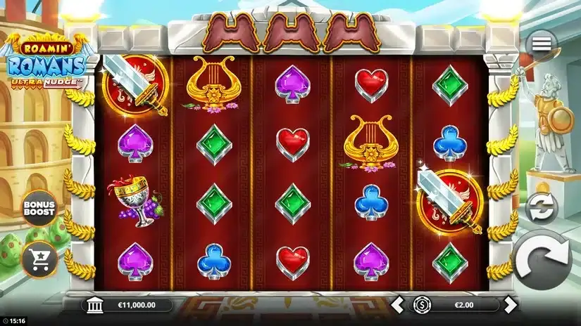 Roamin Romans Ultranudge slot screenshot 
