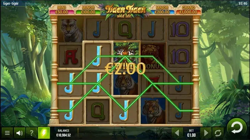 Tiger Tiger Wild Life slot screenshot 2