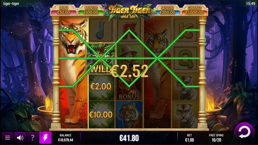 Tiger Tiger Wild Life slot screenshot 6