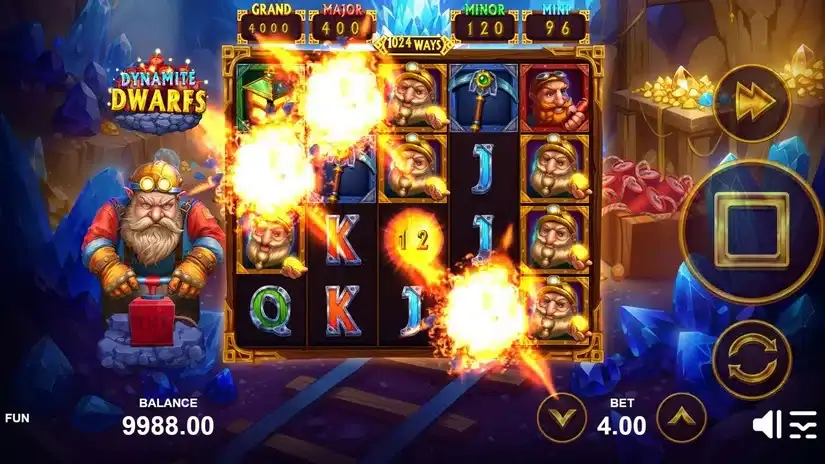 Dynamite Dwarfs slot screenshot 2