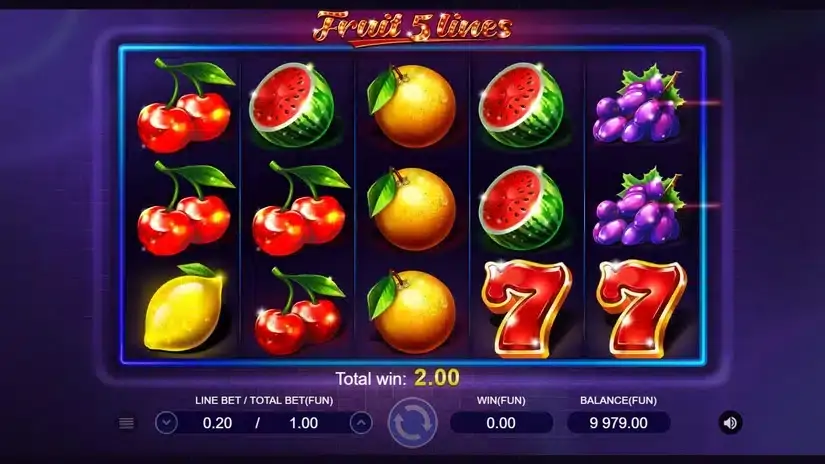 Fruit 5 Lines slot screenshot 2